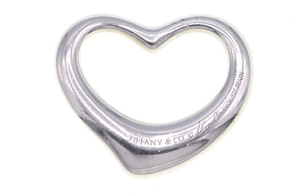 Tiffany Co Elsa Peretti Open Heart Pendant Top Sterling Silver Necklace
